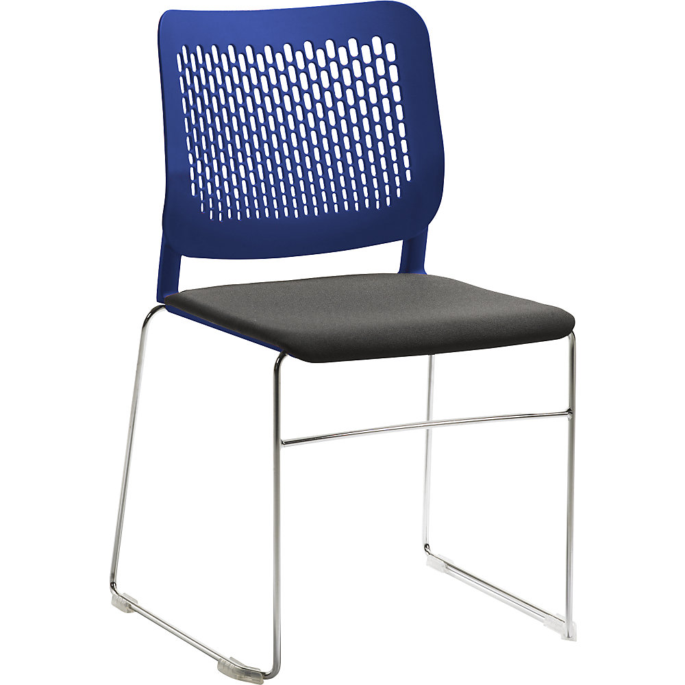 Chaise empilable à assise rembourrée