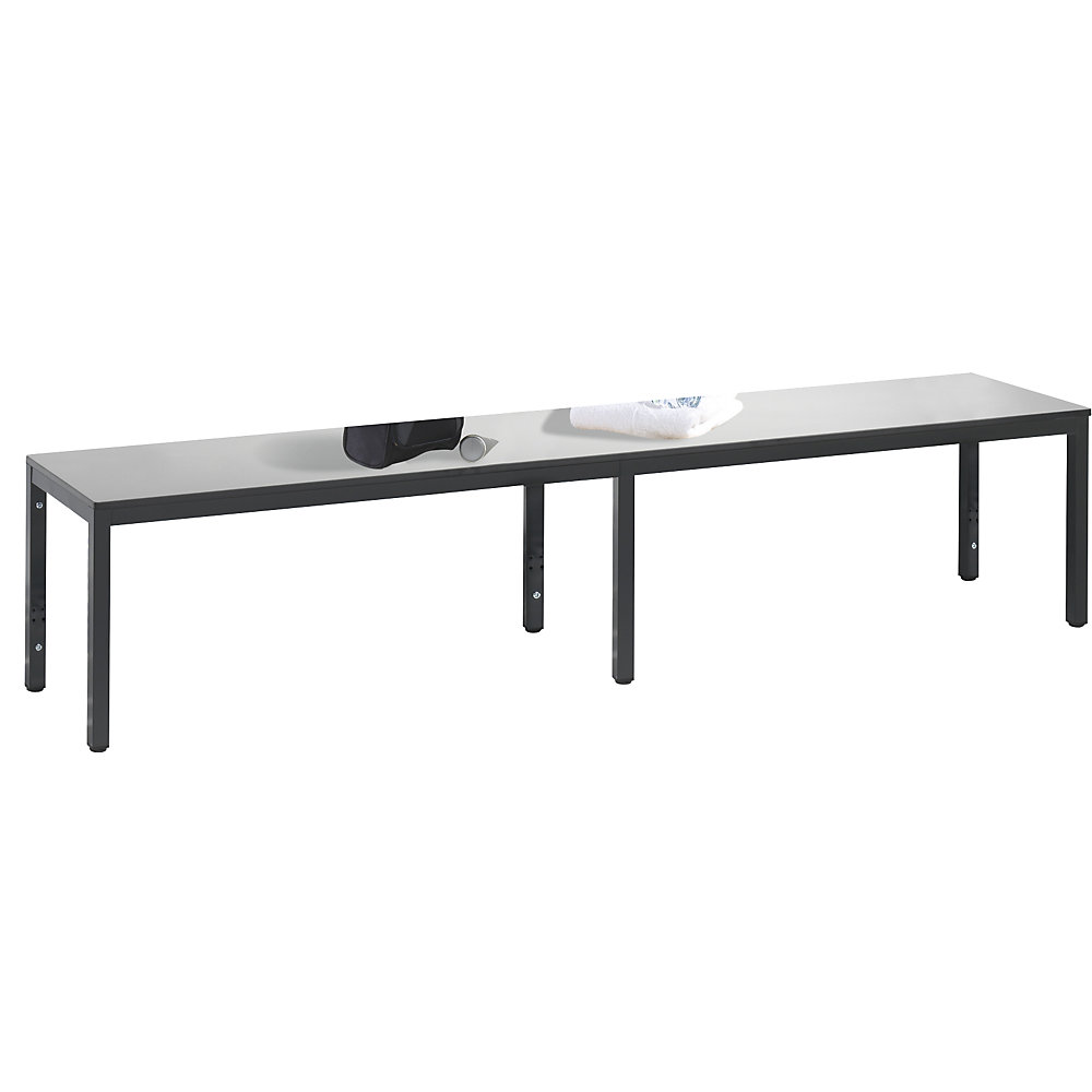 Umkleidebank COMFORT, Sitzfläche aus HPL, Länge 1960 mm, silbergrau C+P 2