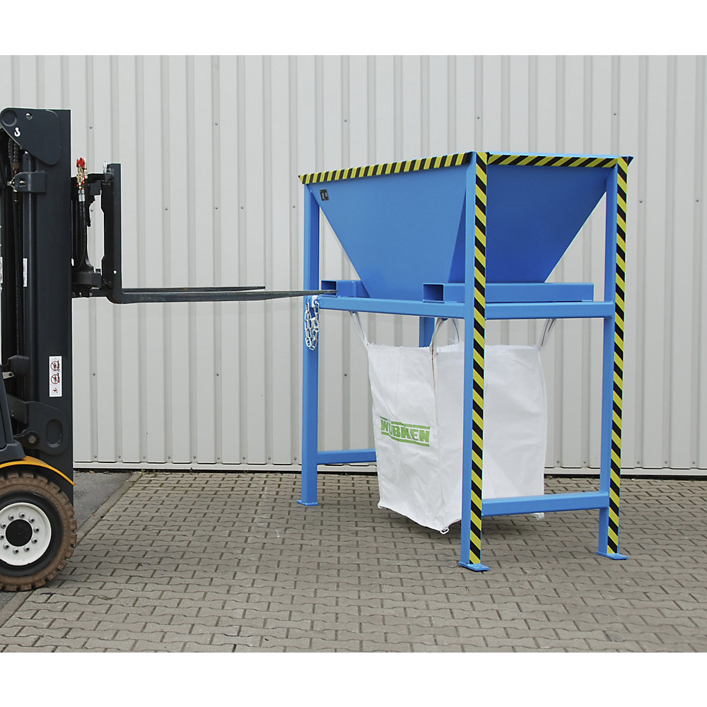 Befülltrichter, LxBxH 980 x 1980 x 2050 mm, für Bodenbefestigung, mausgrau eurokraft pro 2