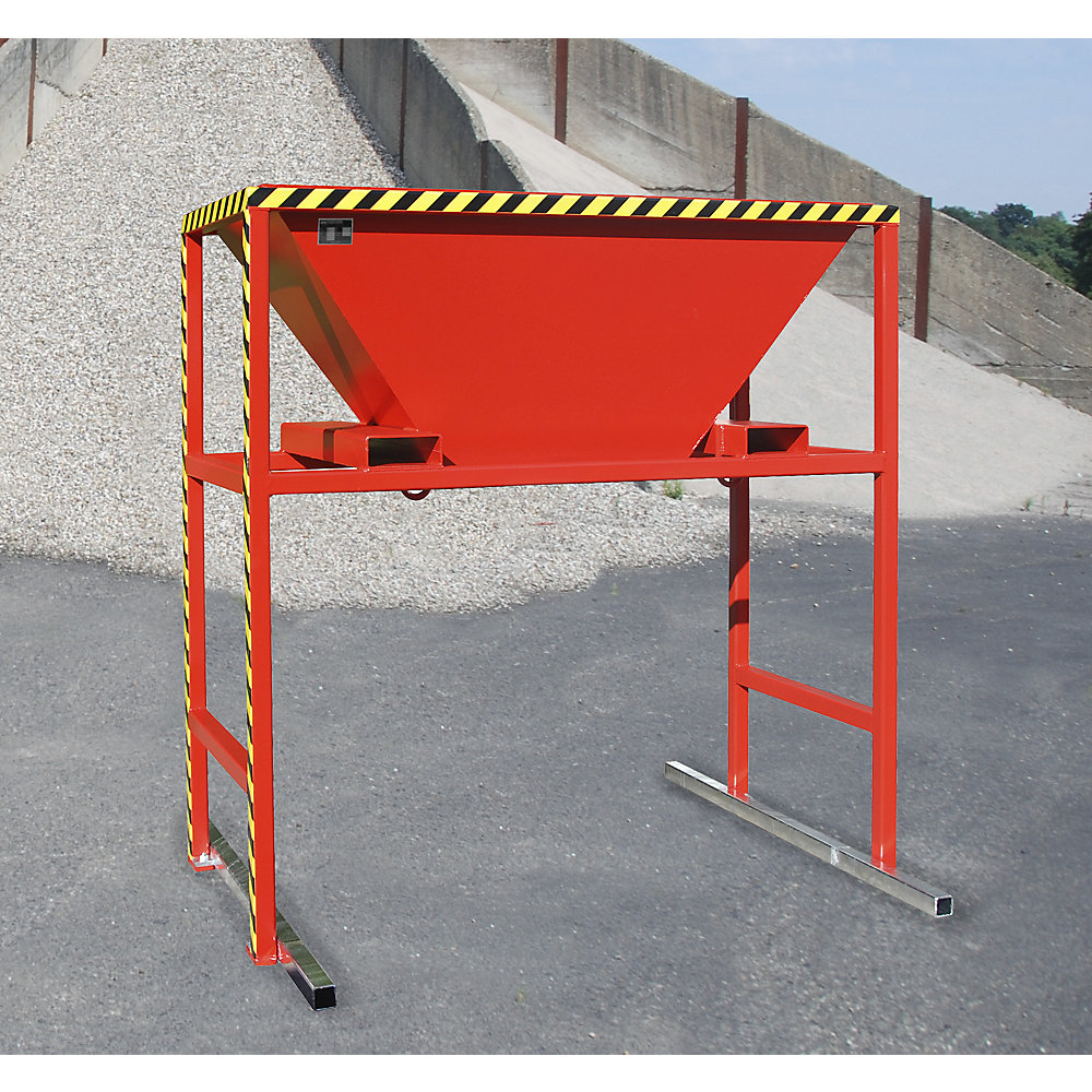 Befülltrichter, LxBxH 1700 x 1980 x 2050 mm, mit mobilem Ständer, mausgrau eurokraft pro 2