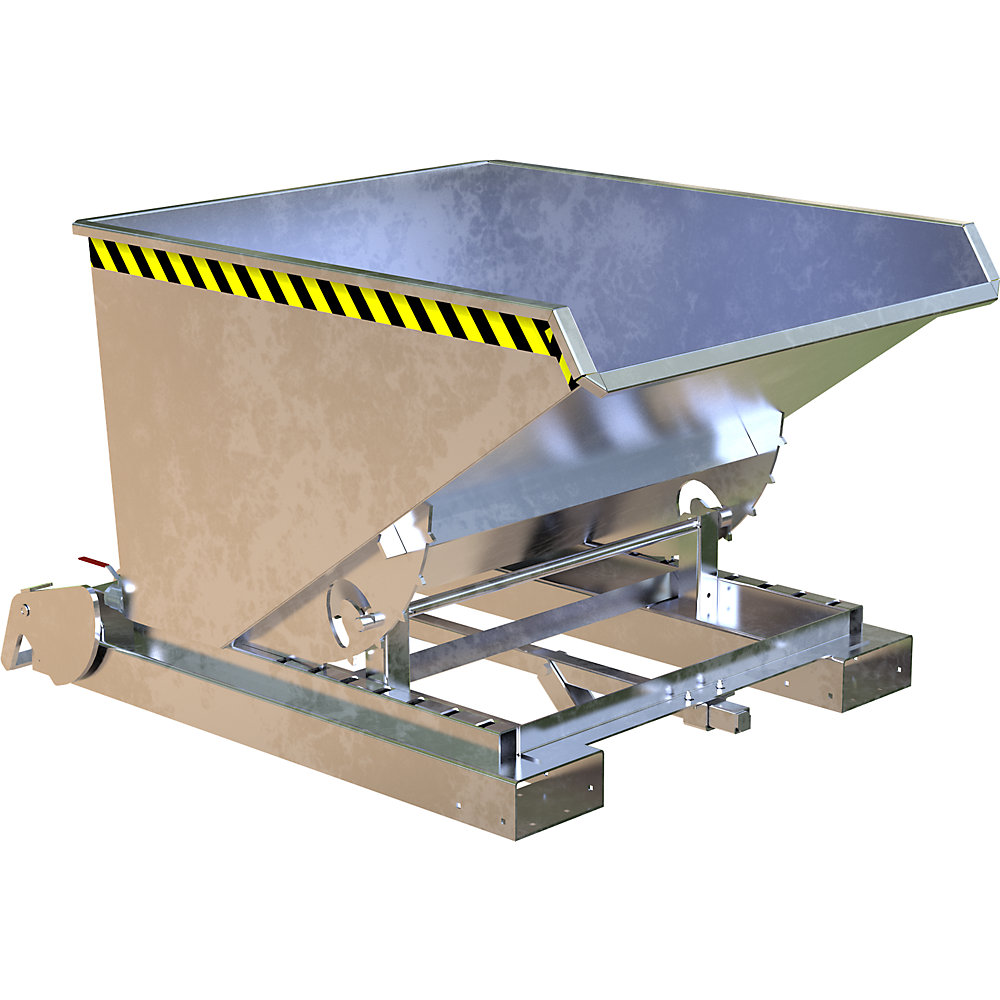EUROKRAFTpro Recipiente para virutas S4A, L x A x H 1485 x 1095 x 865 mm, galvanizado al horno
