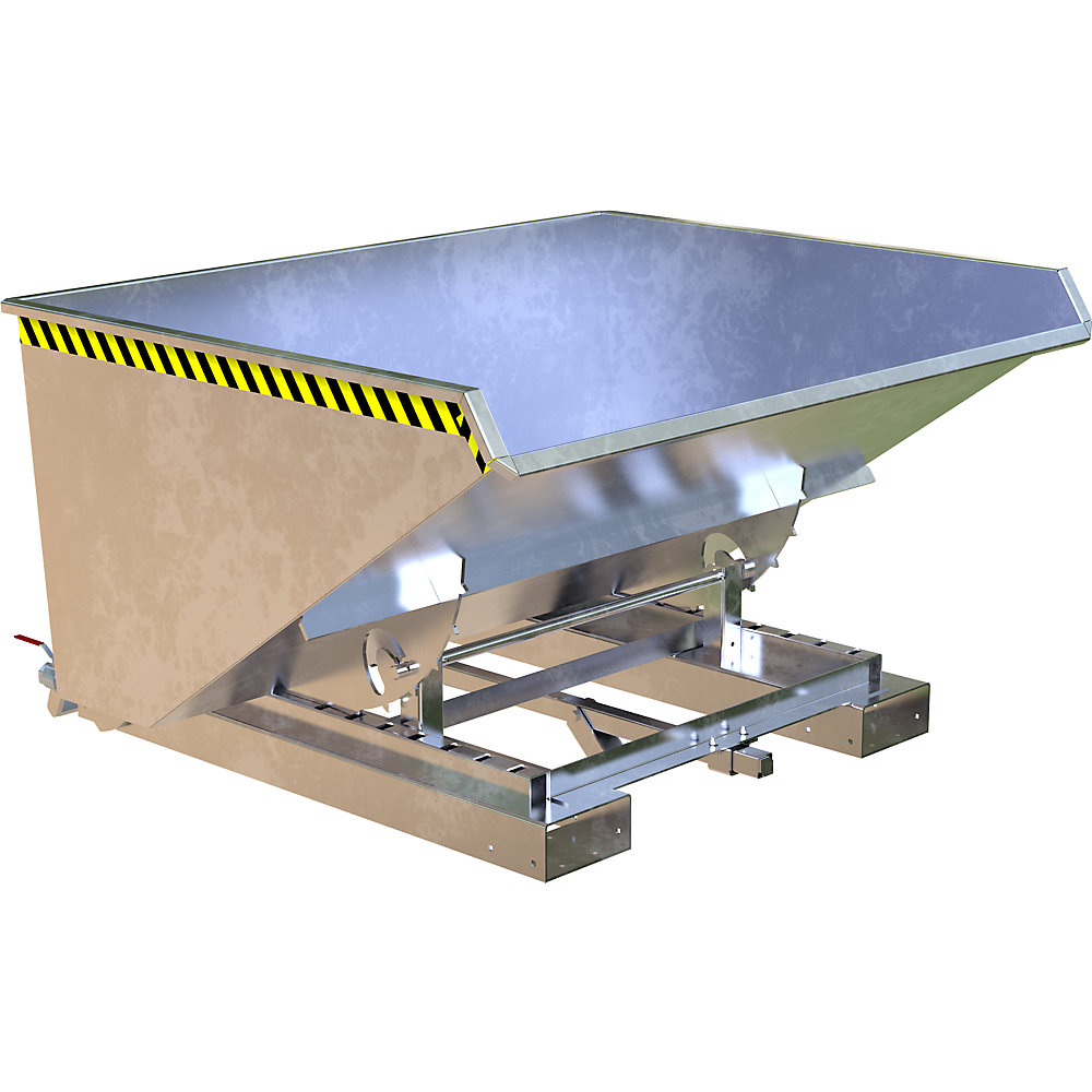 EUROKRAFTpro Recipiente para virutas S4A, L x A x H 1485 x 1570 x 865 mm, galvanizado al horno