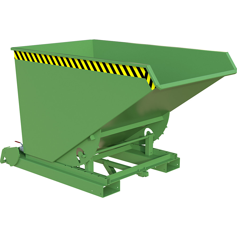 EUROKRAFTpro Recipiente para virutas S4A, L x A x H 1920 x 1095 x 1125 mm, verde reseda