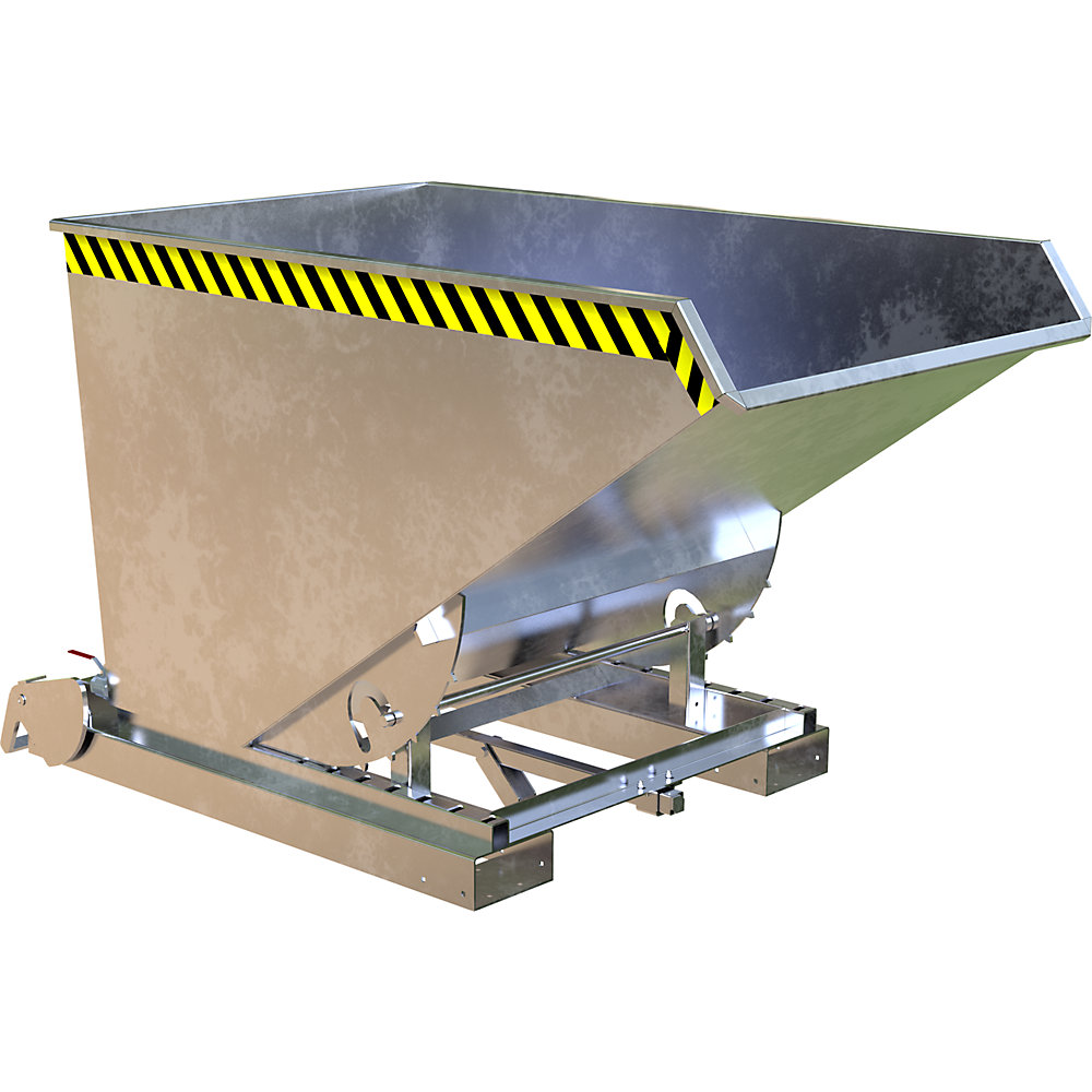 EUROKRAFTpro Recipiente para virutas S4A, L x A x H 1920 x 1095 x 1125 mm, galvanizado al horno
