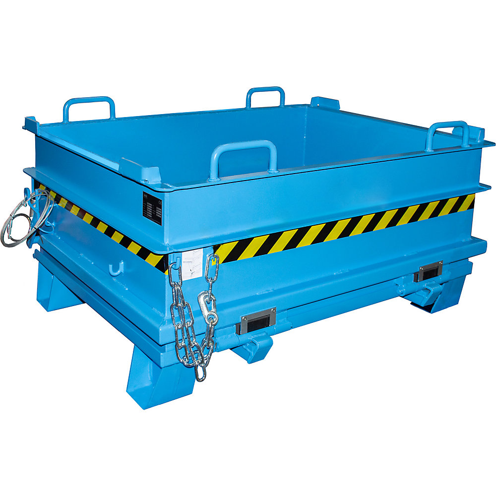 Klappbodenbehälter BC, Volumen 0,5 m³, Traglast 1000 kg, lichtblau eurokraft pro 2