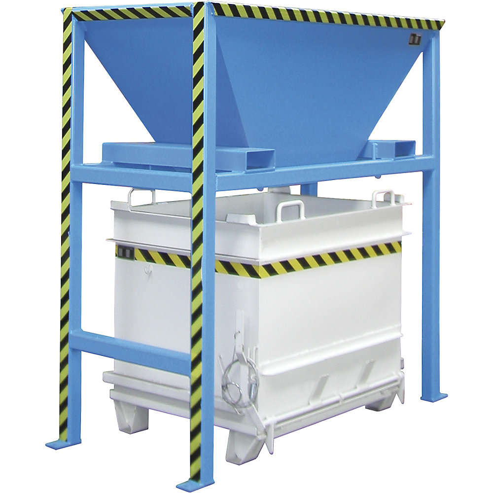 Klappbodenbehälter BC, Volumen 1 m³, Traglast 2000 kg, resedagrün eurokraft pro 2