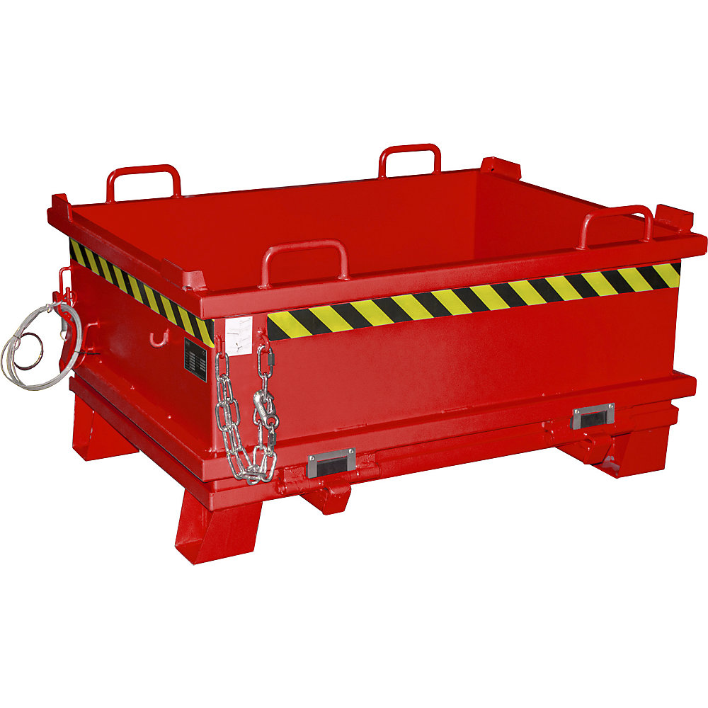 Klappbodenbehälter SB, Volumen 0,5 m³, Traglast 1000 kg, feuerrot eurokraft pro 2