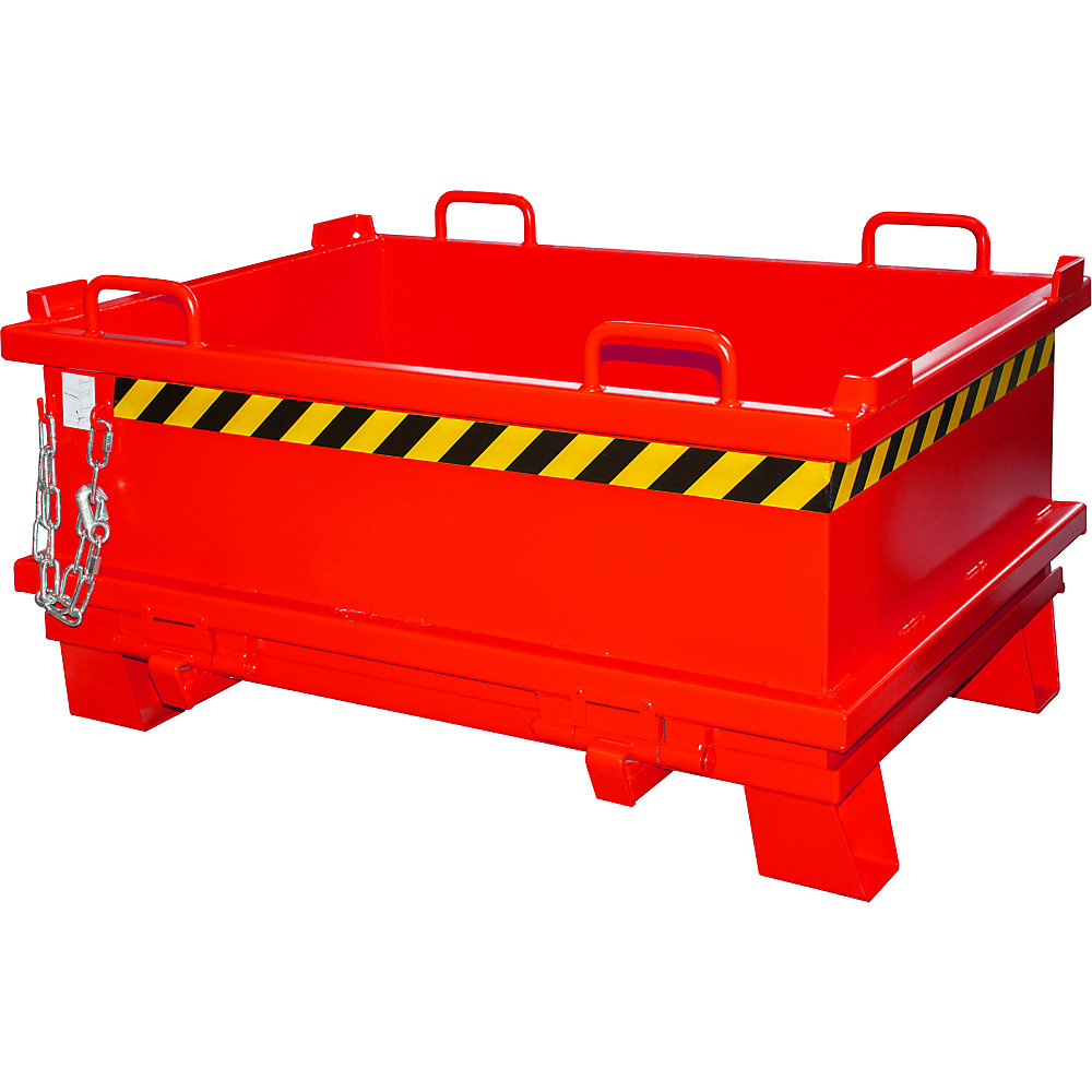 Klappbodenbehälter SB, Volumen 0,5 m³, Traglast 1000 kg, feuerrot eurokraft pro