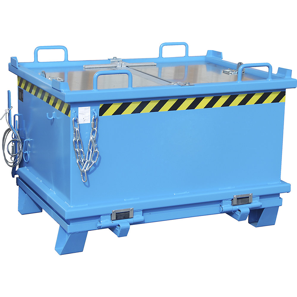 Klappbodenbehälter SB, Volumen 0,75 m³, Traglast 1500 kg, lichtblau eurokraft pro 2