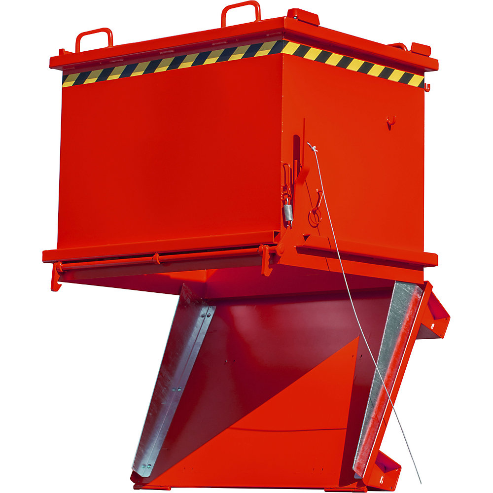 Klappbodenbehälter SB, Volumen 1 m³, Traglast 2000 kg, feuerrot eurokraft pro 2