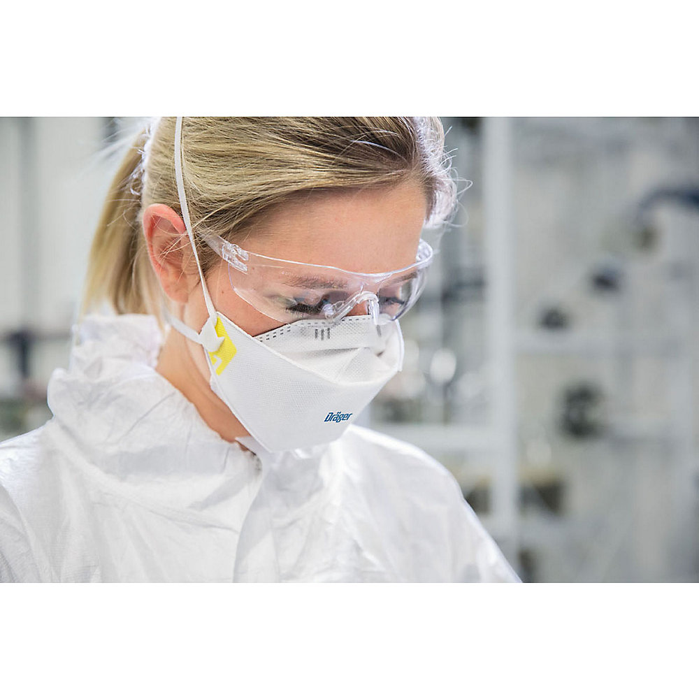 Dräger Maschera per polveri sottili X-plore® 1910V, FFP1 NR D con valvola di espirazione, bianco, conf. da 10 pz., taglia M/L