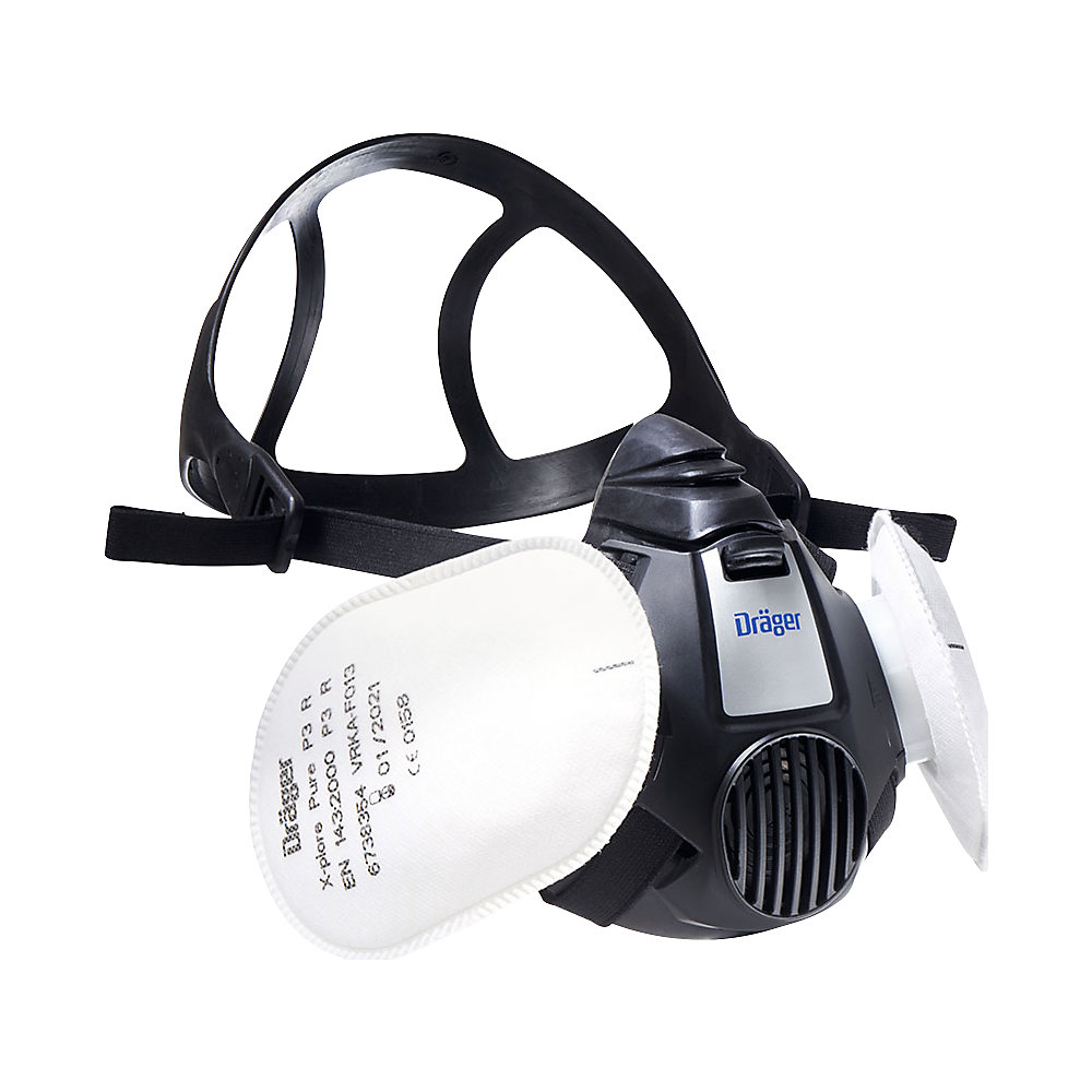 Image of Set semimaschera X-plore® 3500 per lavorare in ambienti polverosi Dräger