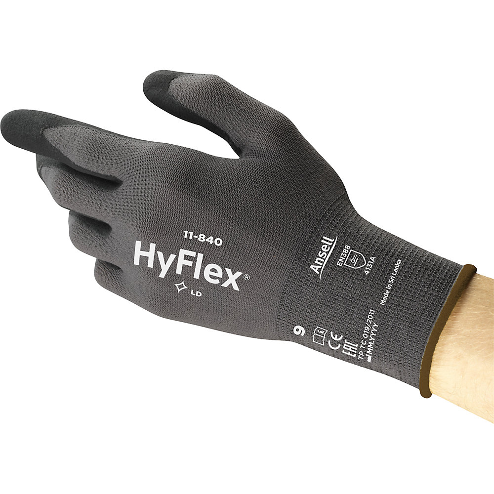 Arbeitshandschuh HyFlex® 11-840, schwarz, VE 12 Paar, Größe 9 Ansell 2