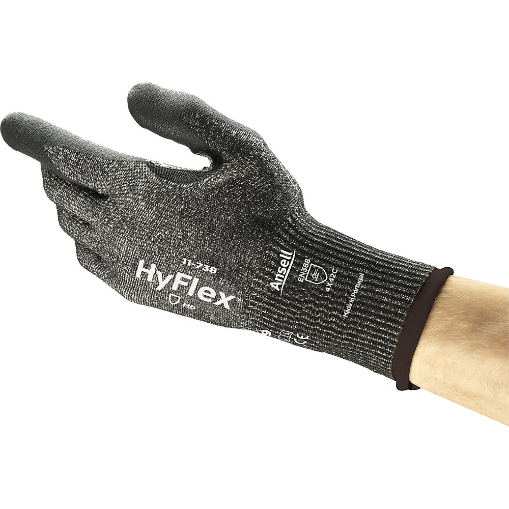 Arbeitshandschuh HyFlex® 11-738, schwarz, 1 Paar, Größe 8 Ansell 2
