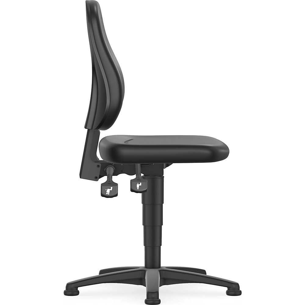 Arbeitsdrehstuhl, mit Gasfeder-Höhenverstellung, Kunstlederbezug, schwarz, mit Bodengleitern bimos 2