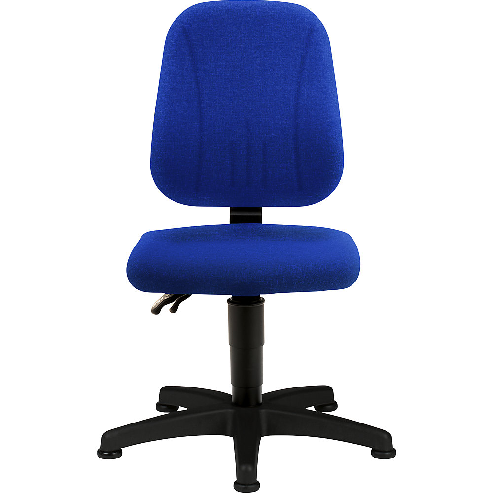Arbeitsdrehstuhl, mit Gasfeder-Höhenverstellung, Stoffbezug, blau, mit Bodengleitern bimos 2