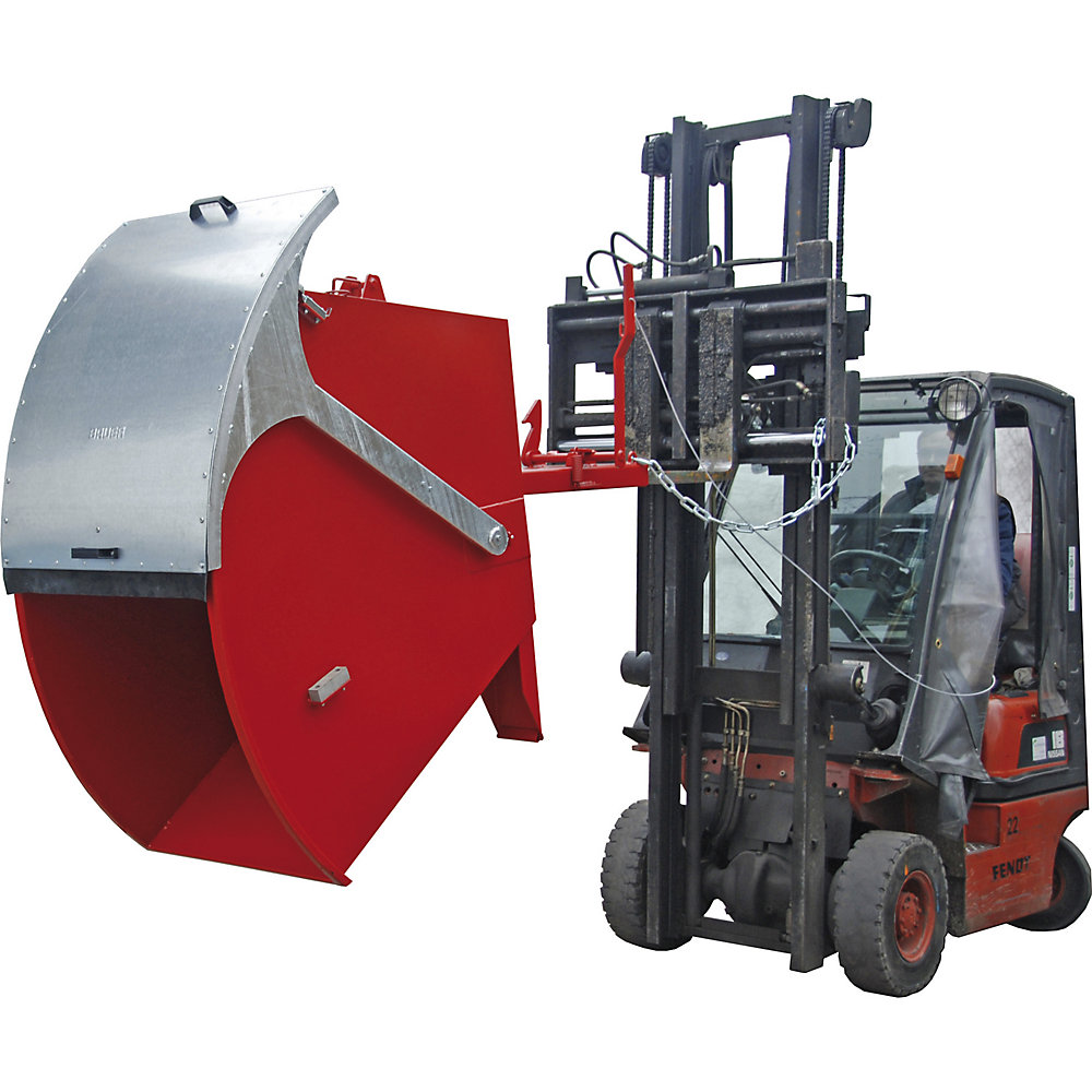 Kippbehälter mit Runddeckel, Volumen 1 m³, resedagrün, ab 2 Stk eurokraft pro 2