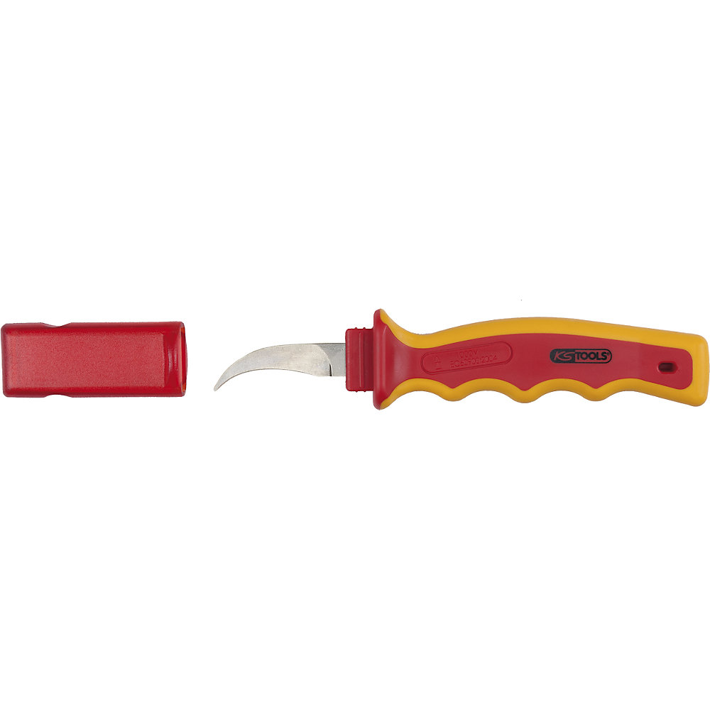 KS Tools Couteau coupe-papier avec revêtement isolant, poignée 2 composants, longueur 210 mm