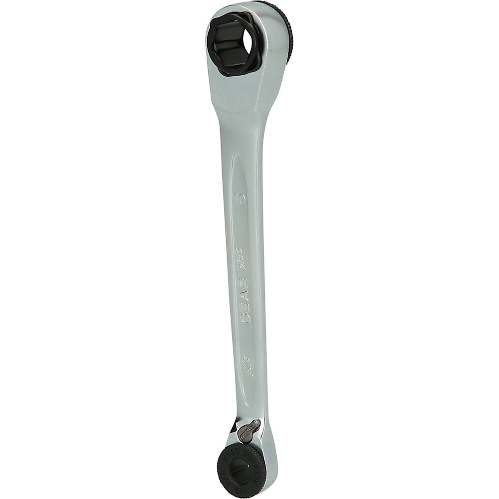 KS Tools Chiave a cricco poligonale corta per inserti reversibile GEARplus, lunghezza 124,5 mm, con corona girevole