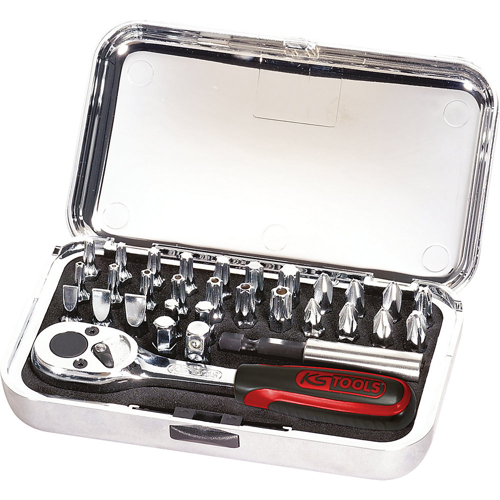 KS Tools Set di inserti CHROME da 1/4'' con inserti lucidi, 31 pezzi, 1/4''