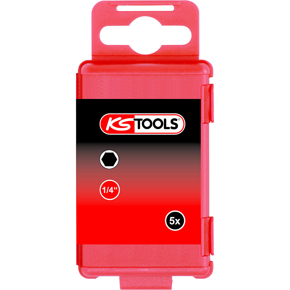KS Tools Inserto da 1/4'', lunghezza 75 mm, esagono cavo, conf. da 5 pz., 2 mm