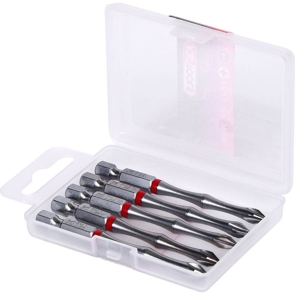 KS Tools Inserto TORSIONpower da 1/4'', lunghezza 75 mm, PH, nichelato, conf. da 5 pz., PH2