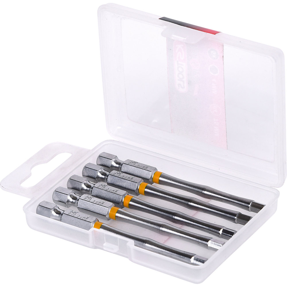 KS Tools Inserto TORSIONpower da 1/4'', lunghezza 75 mm, esagono cavo, conf. da 5 pz., 4 mm