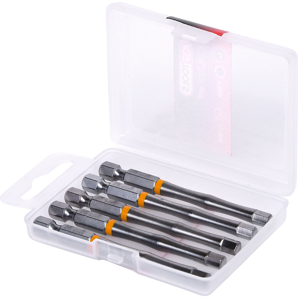 KS Tools Inserto TORSIONpower da 1/4'', lunghezza 75 mm, esagono cavo, conf. da 5 pz., 5 mm