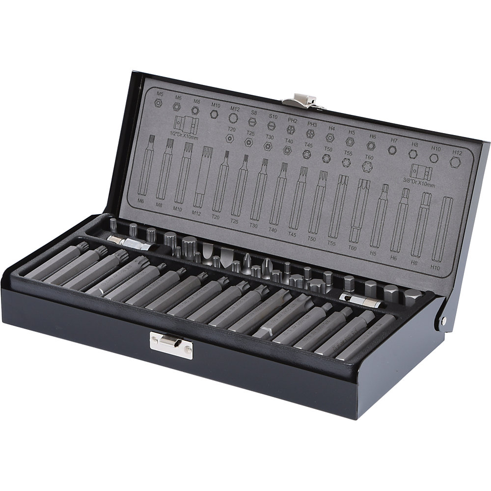 KS Tools Jeu d'embouts de 10 mm, 42 éléments, nickelé