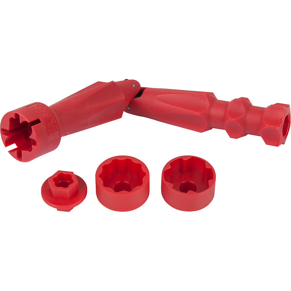 KS Tools Set di chiavi di montaggio sedili per WC, 4 pz., rosse