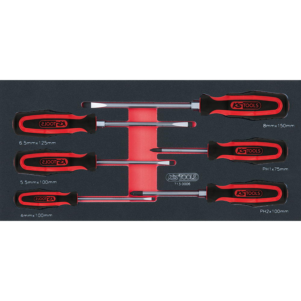 KS Tools Set di cacciaviti SCS ERGOTORQUEplus, 6 pezzi, misura inserimento modulo 1/3