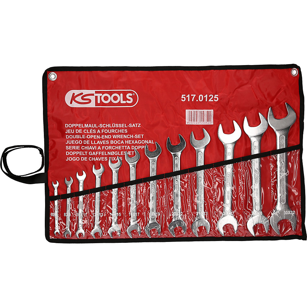 KS Tools Set di chiavi a forchetta doppie, apertura chiavi 6 - 32 mm, 12 pezzi
