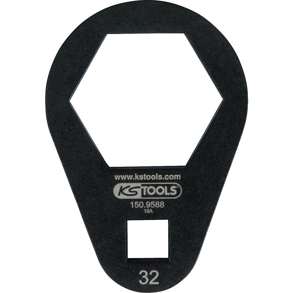 KS Tools Chiave poligonale a innesto da 3/8'', extra piatta, esagonale, fosfatata, 32 mm