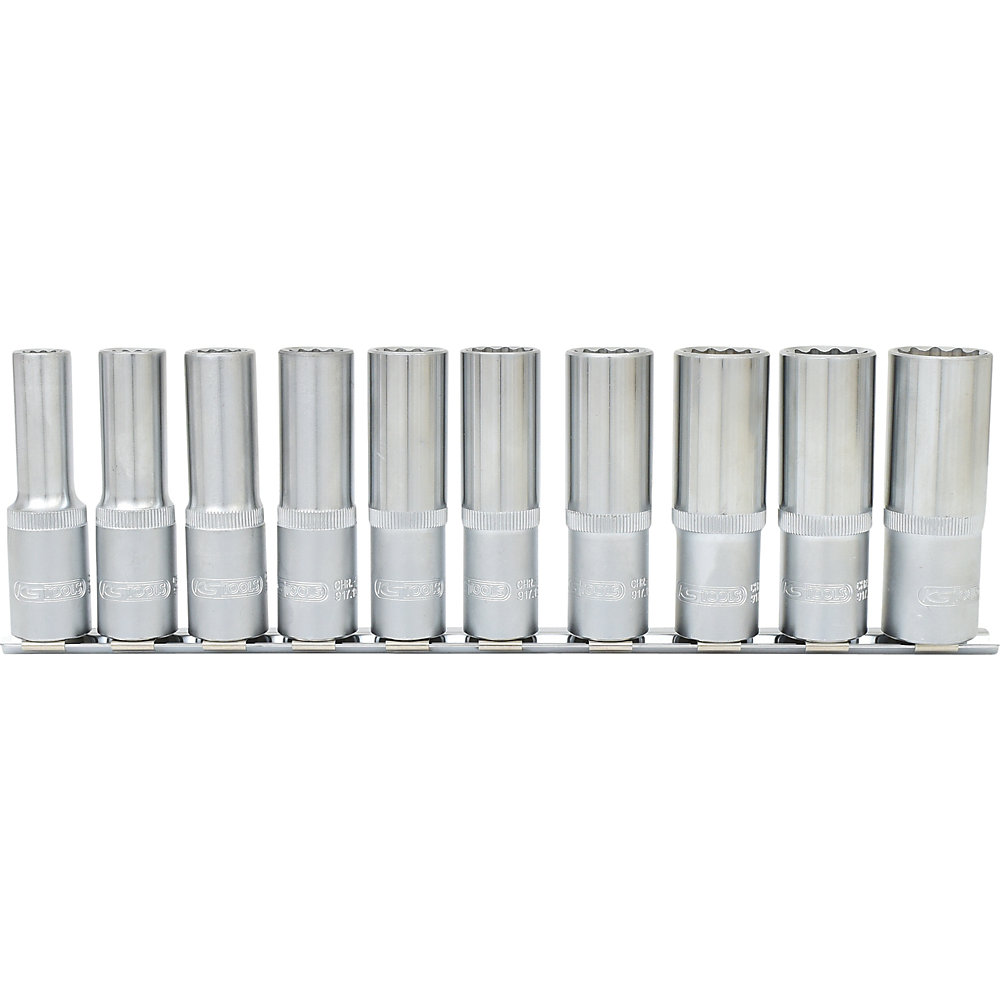 KS Tools Set di bussole da 1/2'', lunghe, dodecagonali, 10 pezzi