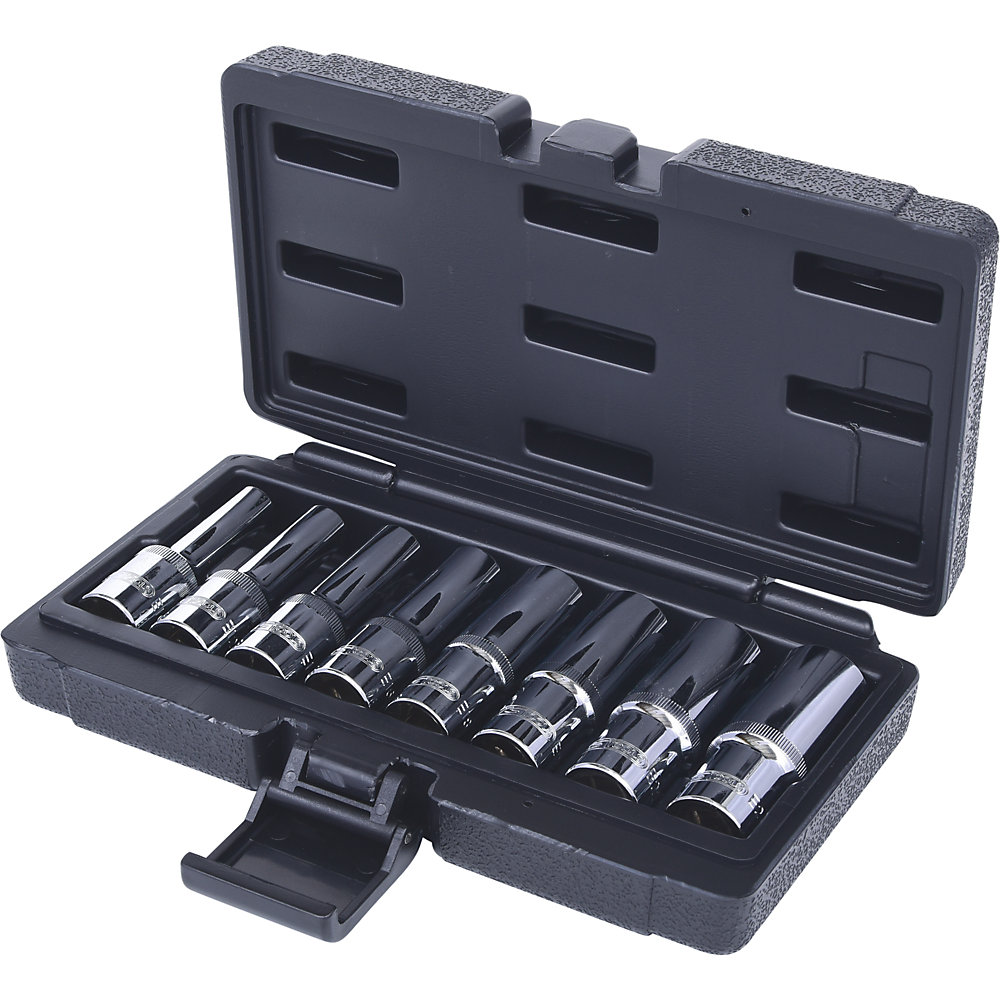 KS Tools Set di bussole CHROMEplus da 1/2'', lunghe, TORX® profilo E, 8 pezzi