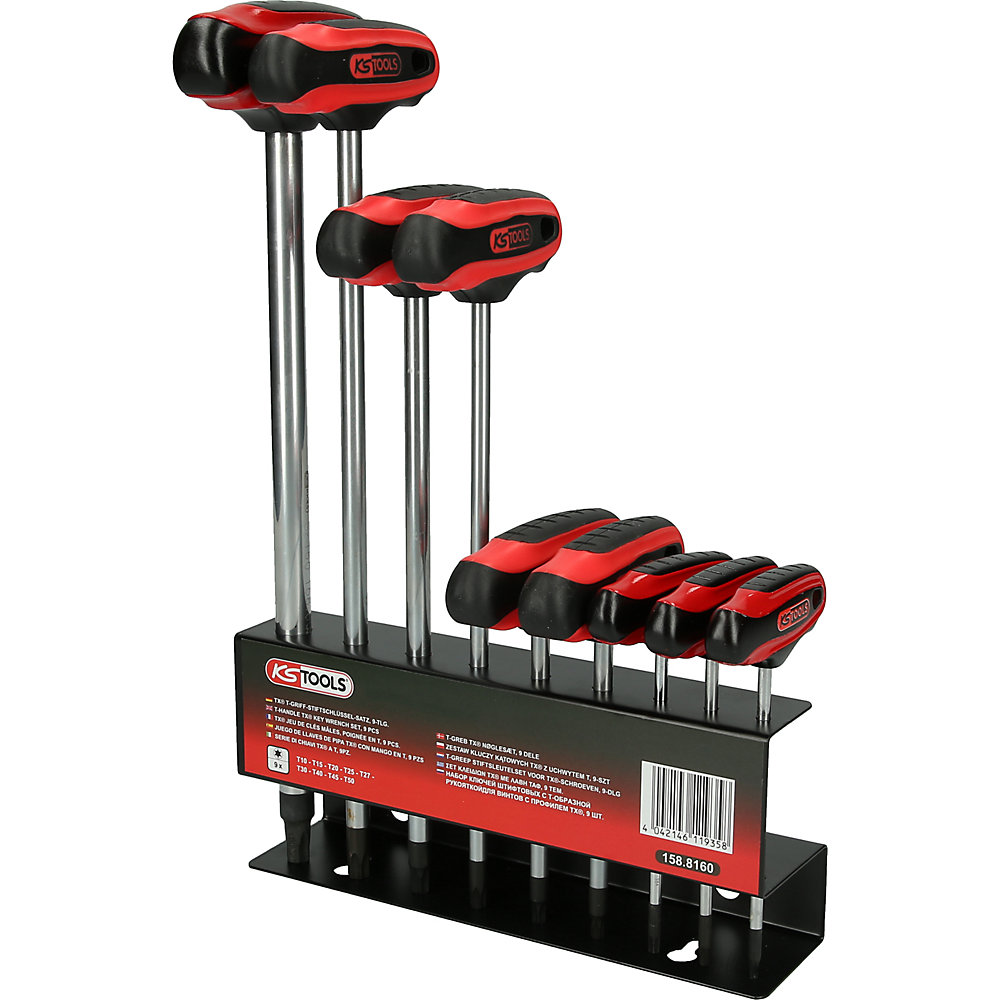 KS Tools Set di chiavi a brugola, impugnatura a T, TORX®, 9 pezzi