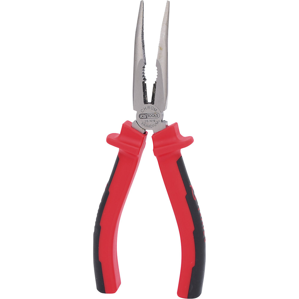 KS Tools Pinza a punte mezzotonde, piegate ERGOTORQUE, impugnatura bicomponente, Ø 5 mm, lunghezza 210 mm
