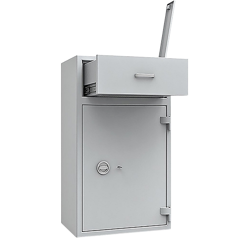 Coffre de sécurité à trappe, frontale avec tiroir ouvert