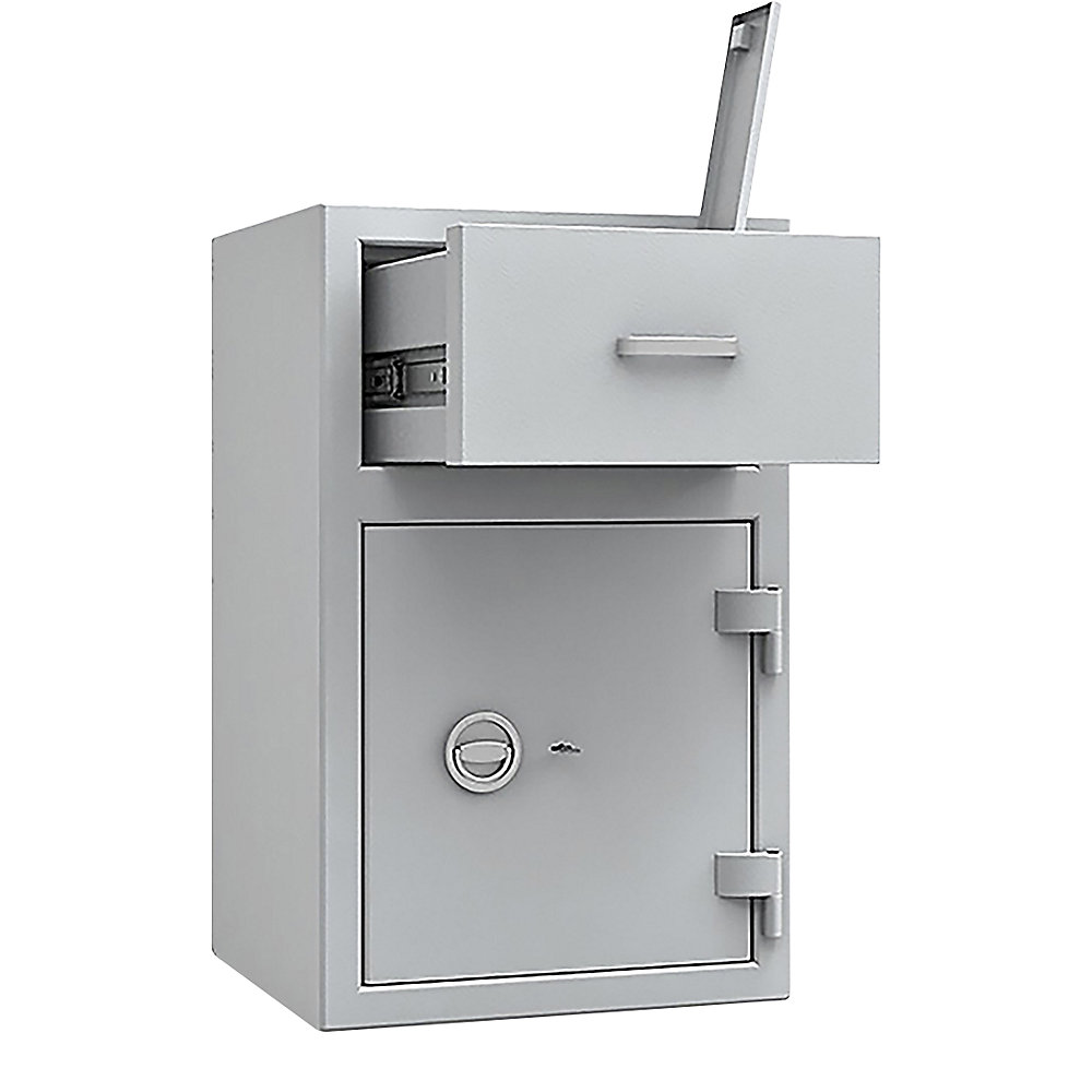Coffre de sécurité à trappe, frontale avec tiroir ouvert