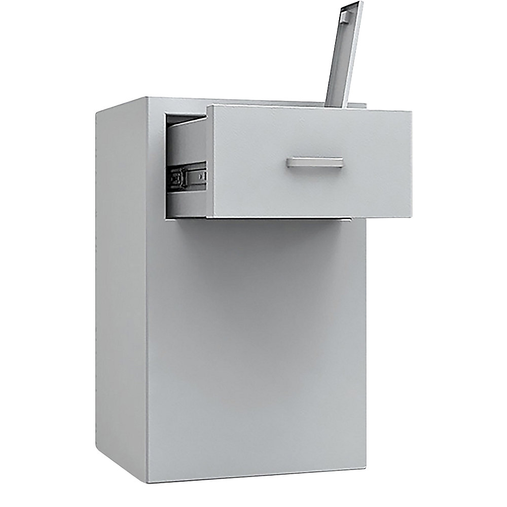 Coffre de sécurité à trappe, arrière avec tiroir ouvert