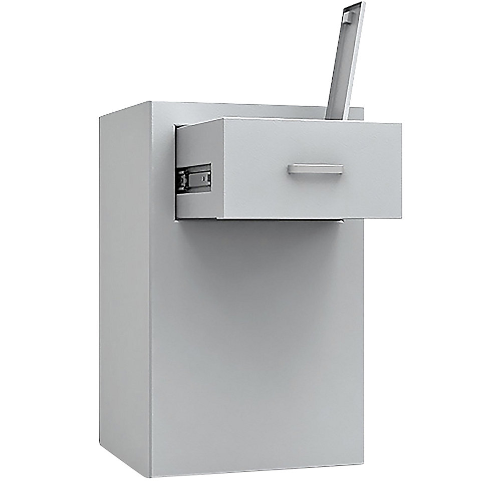 Coffre de sécurité à trappe, arrière avec tiroir ouvert