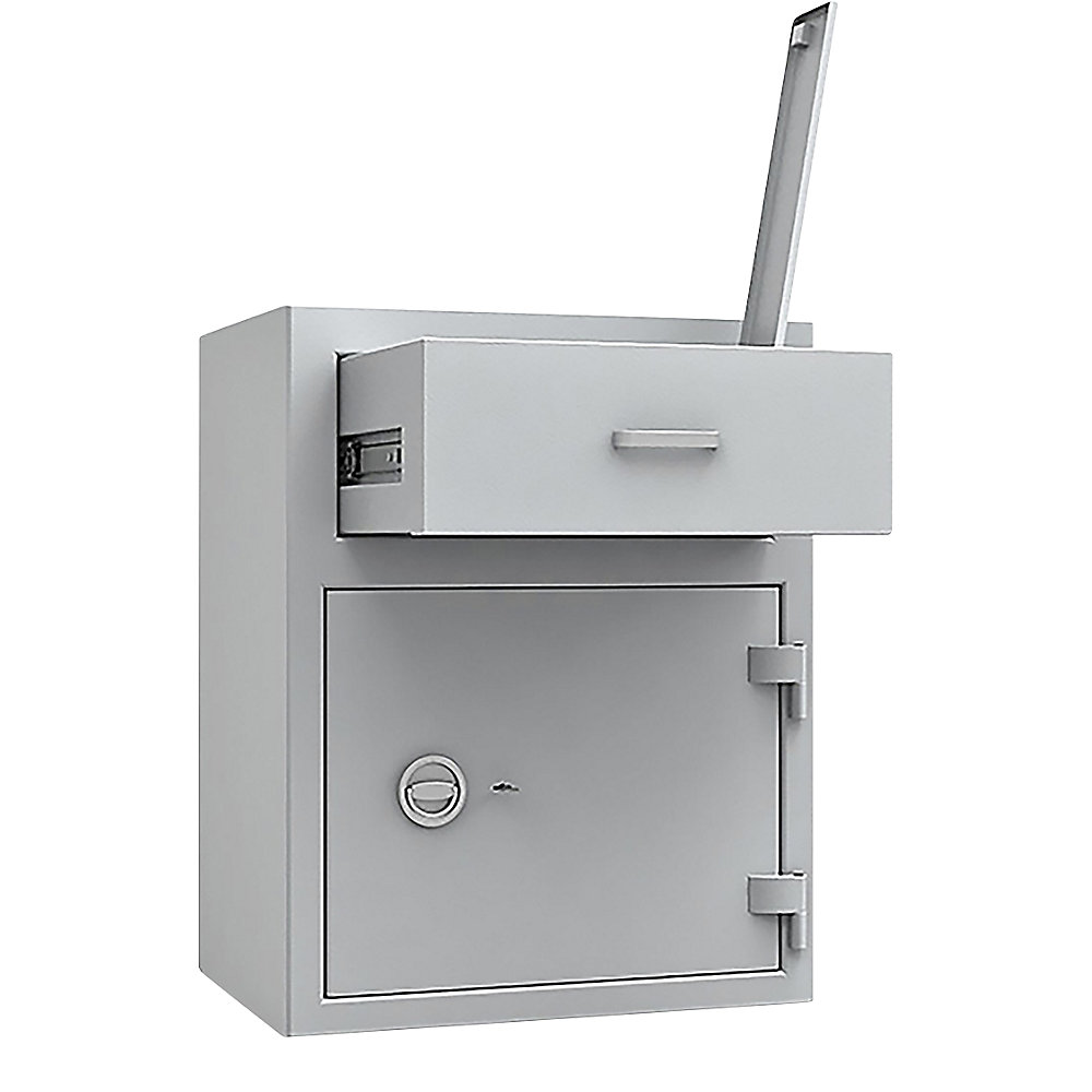 Coffre de sécurité à trappe, frontale avec tiroir ouvert