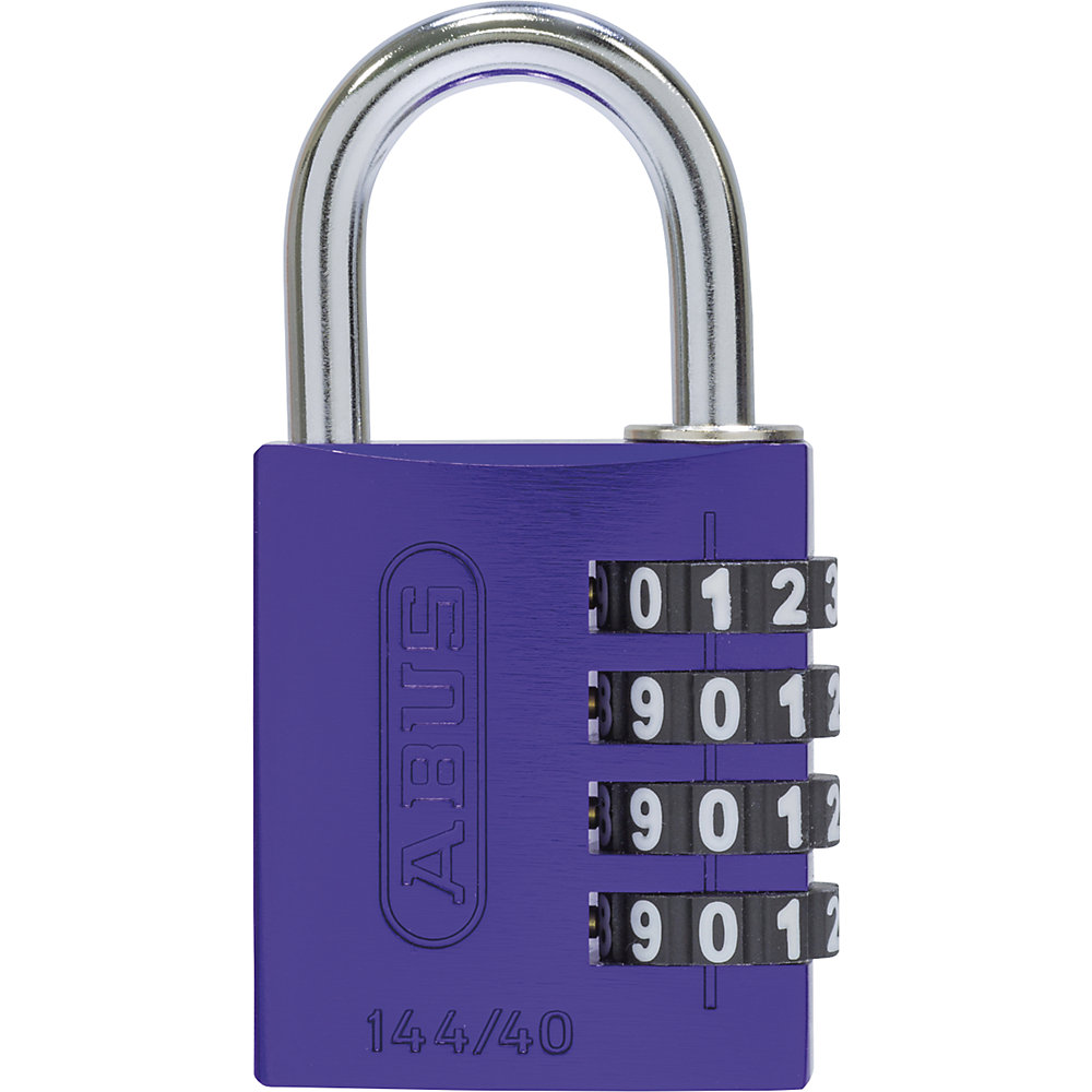 ABUS Serratura a combinazione, alluminio, 144/40 Lock-Tag, conf. da 6 pz., viola