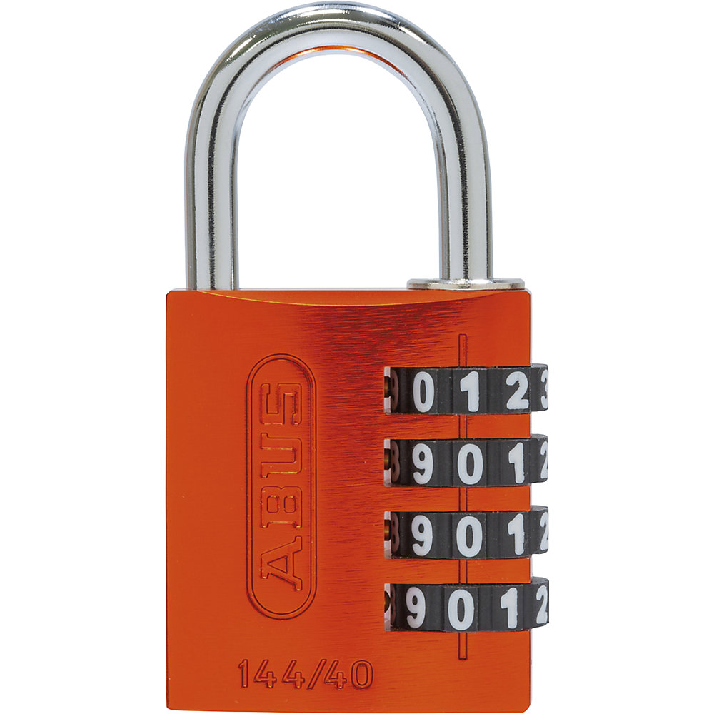 ABUS Serratura a combinazione, alluminio, 144/40 Lock-Tag, conf. da 6 pz., arancione
