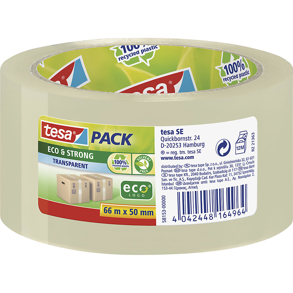 Photos - Tape TESA tesapack® Eco & Strong, tesapack® Eco & Strong, pack of 36 rolls, tra 