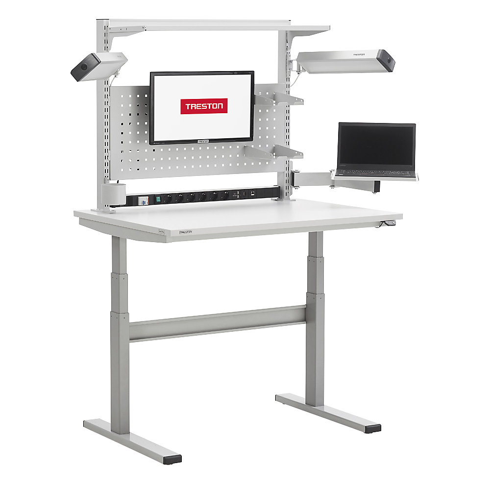 Treston Work Table Electric Height Adjustable ESD 900x800mm Light Gray 2
