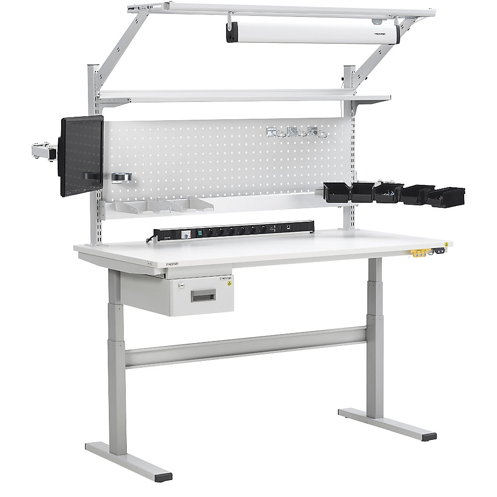 Treston Workbench Electric Sit-Stand ESD Light Gray 2