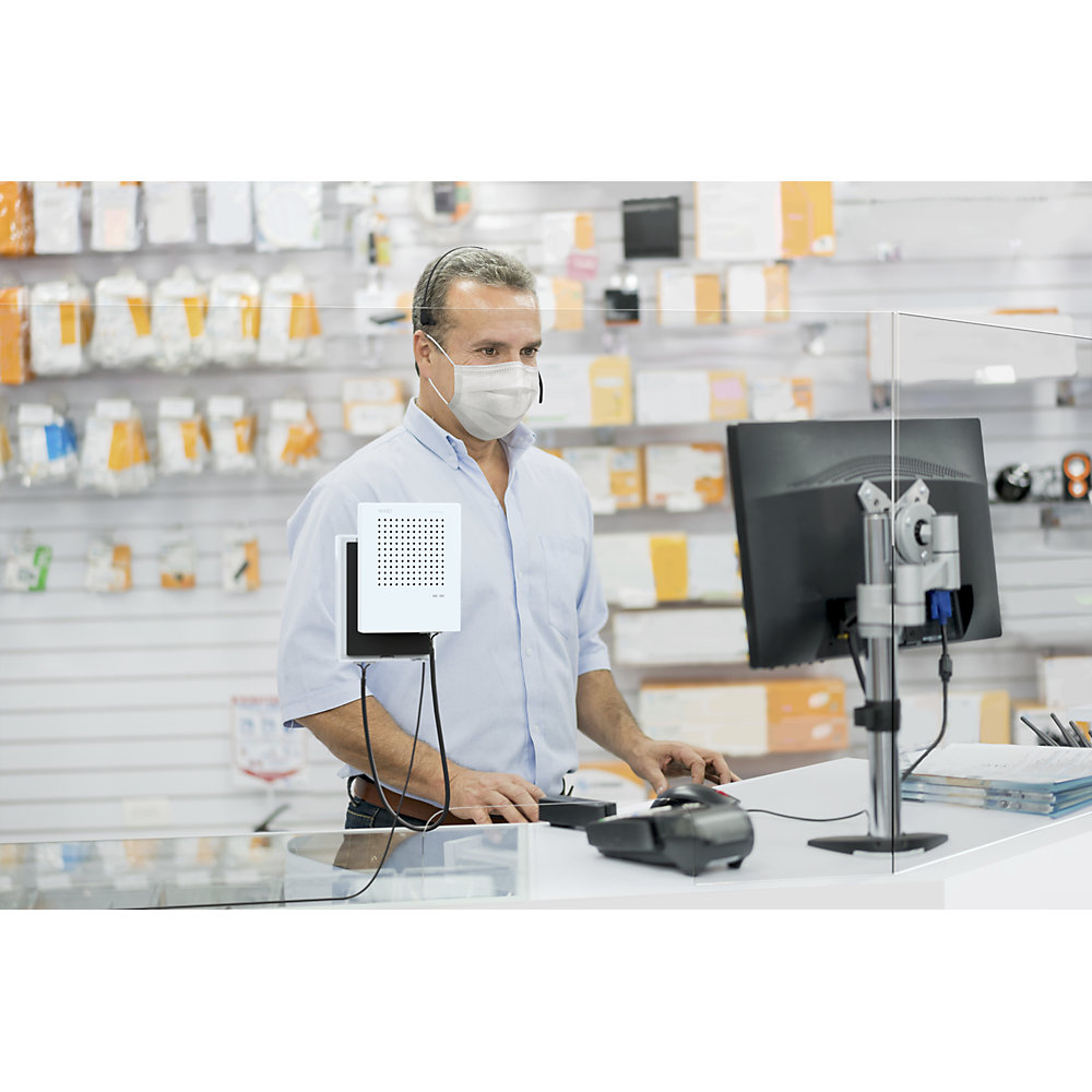 kaiserkraft Gegensprechanlage VoiceBridge Standard/Bluetooth, 2 Sprechstellen, 1 Headset, kontaktlos, netzbetrieben 2