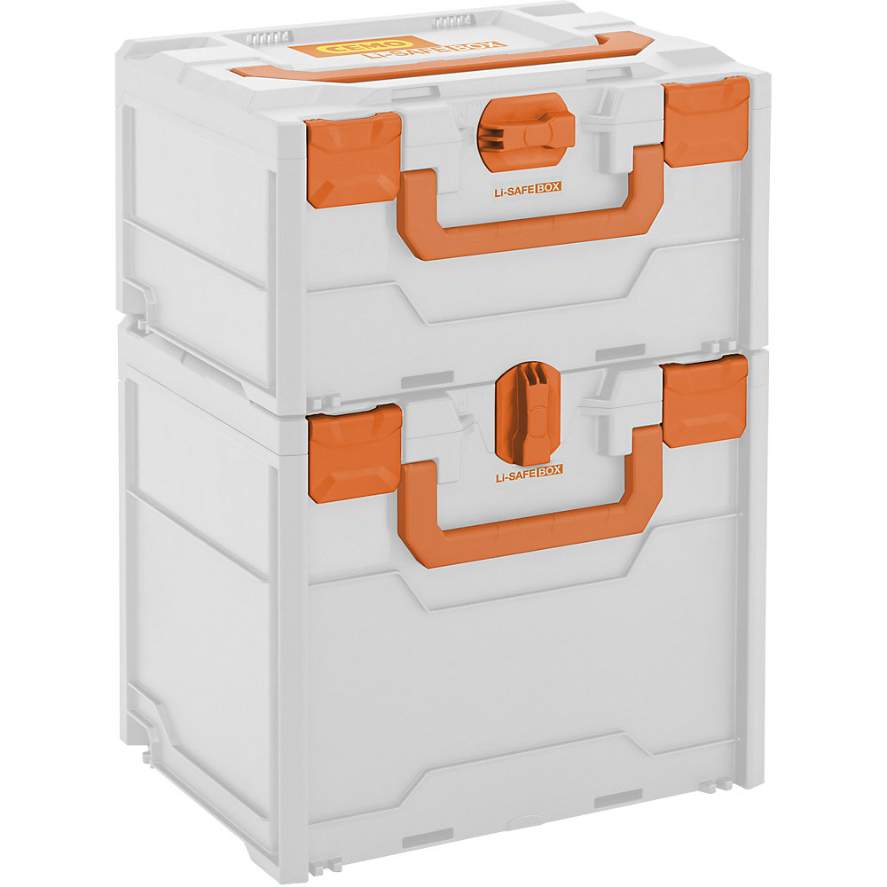 Akku-Systembrandschutzbox Li-SAFE, für Lagerung und Transport, Modell 3-S, LxBxH 400 x 300 x 340 mm CEMO 2