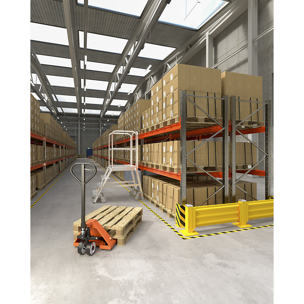 kaiserkraft Palettenregal Space, verzinkt/orange, HxBxT 3000 x 2840 x 1100 mm, Fachlast 3000 kg, Anbauregal 2